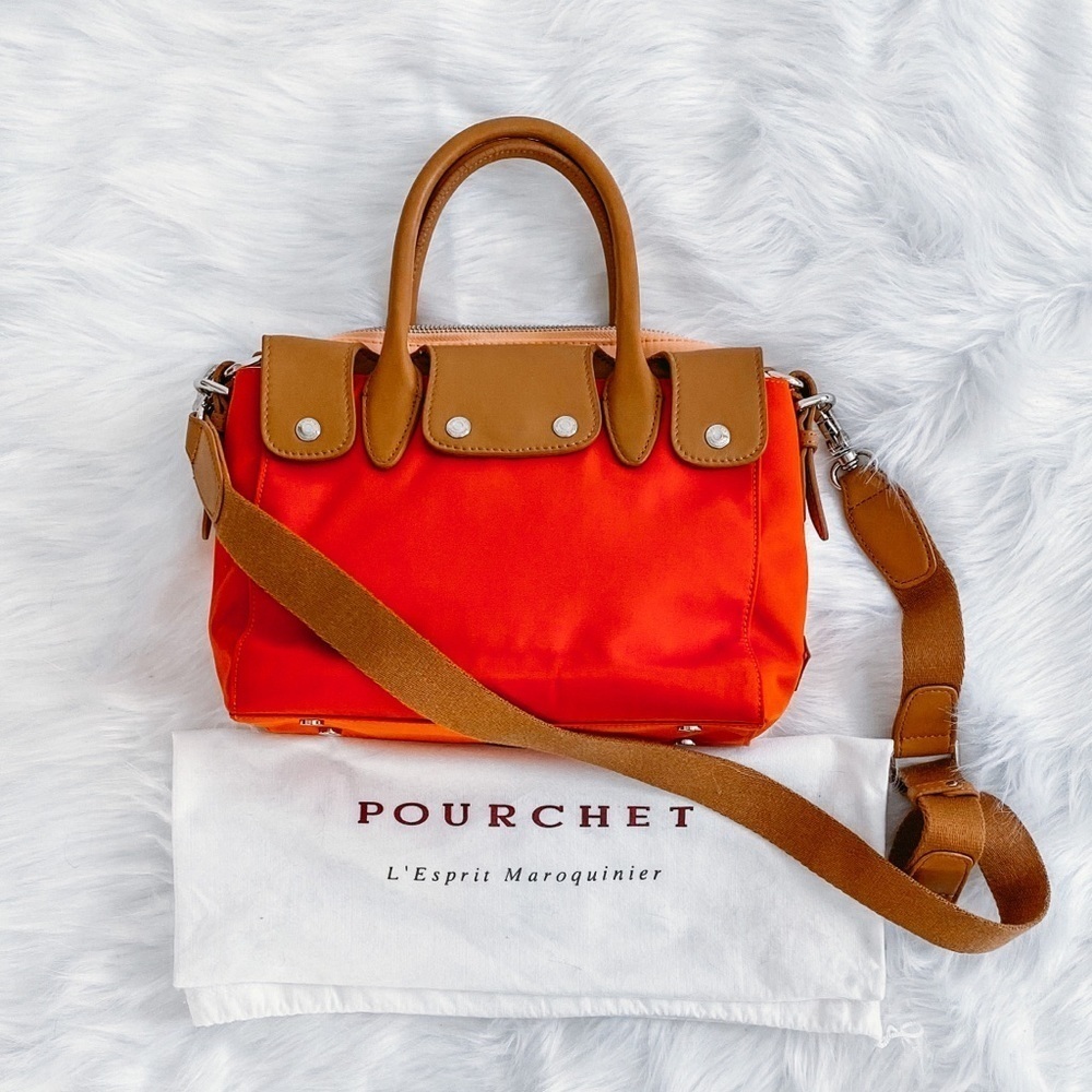 Orange and Tan Crossbody Bag